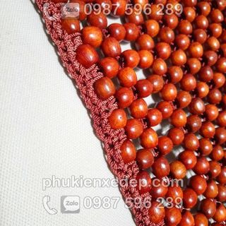Đệm Lót ghế ô tô hạt gỗ Hương đan viền thêu hoa văn
