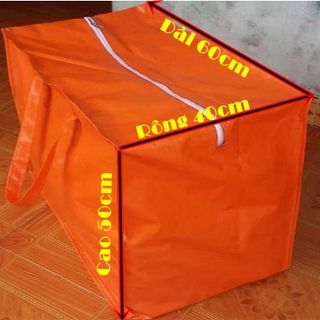 Túi bạt đựng đồ xanh cam dày chắc chắn đáy rộng 40cm