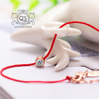 REDLINE Vòng tay chỉ đỏ may mắn titan mạ vàng