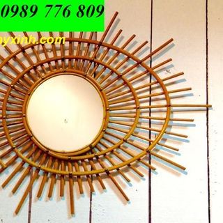 Khung mây trang trí gương mây treo tường decor mây tre đan
