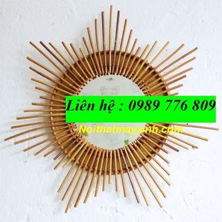 Khung mây trang trí gương mây treo tường decor mây tre đan