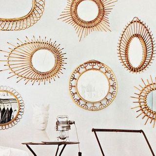 Khung mây trang trí gương mây treo tường decor mây tre đan
