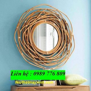Khung mây trang trí gương mây treo tường decor mây tre đan