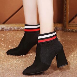 giày bot cổ phối len