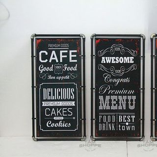 Tranh thiếc Vintage Viền khung ống nước sắt size 80x40cm số 19