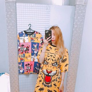 đầm suông họa tiết chất thun lạnh 4 chiều dày dặn