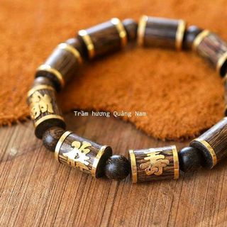 vòng trầm sánh chìm bọc vàng 18k