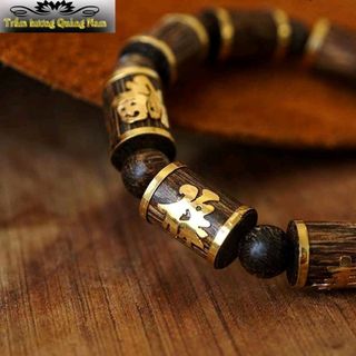vòng trầm sánh chìm bọc vàng 18k