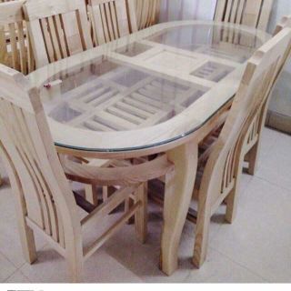Bàn ghế ăn gỗ sồi Nga