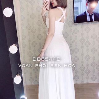 đầm maxi cổ yếm