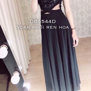 đầm maxi cổ yếm