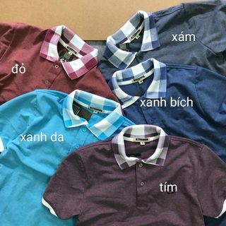 Áo thun nam cổ bẻ phối ca rô