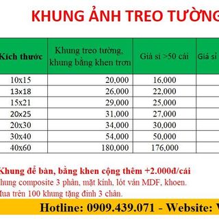 Khung ảnh sỉ treo tường A4 tại Gò Vấp