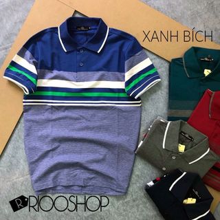 Áo thun nam cổ bẻ sọc