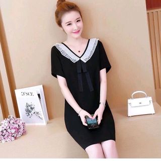 ĐẦM SUÔNG CỔ VIỀN TRẮNG DẬP LI