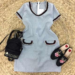 đầm bố suông viền