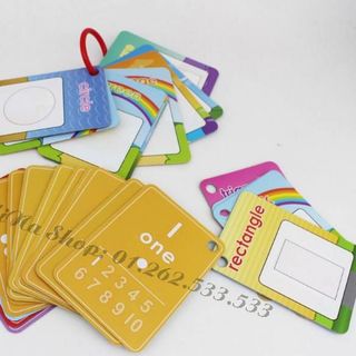 Bộ THẺ TÔ MÀU dùng nhiều lần- Chủ đề Số Màu sắc Hình khối