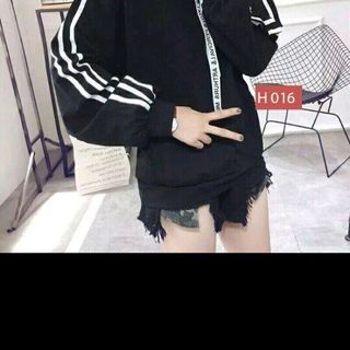 Hoodie chạy sọc tay dây nón