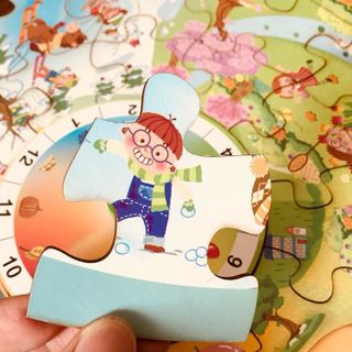 Set 2in1 - Ghép hình puzzle - học Thời gian Mùa trong năm