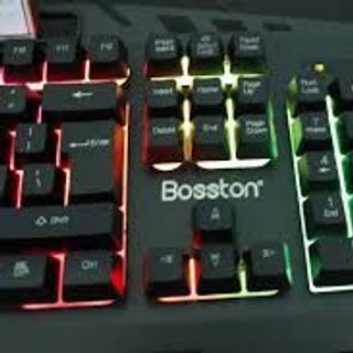 BÀN PHÍM GIẢ CƠ LED 7 MÀU-BOSSTON K330 CÓ GIÁ ĐỠ ĐT