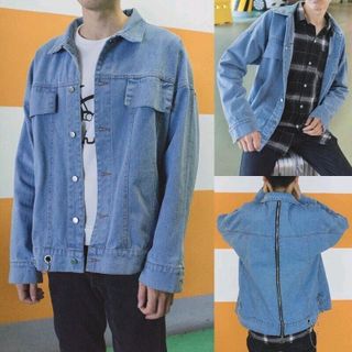 Khoác jeans nam dây kéo sau lưng giá sỉ