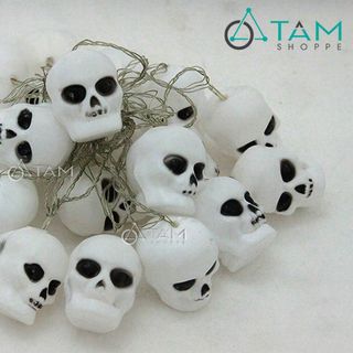 Dây đèn trang trí Halloween hình hộp sọ đầu lâu 4m 20 bóng giá sỉ