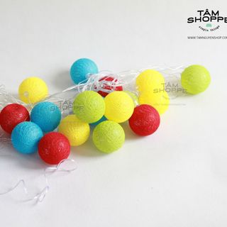 Dây đèn Thái Lan quả banh vải Cotton balls giá sỉ