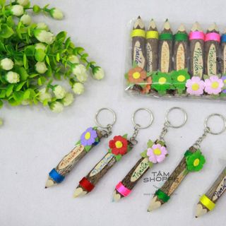 Móc khóa Handmade bút chì gỗ Thái Lan giá sỉ