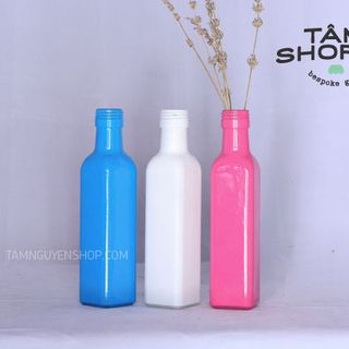 Chai thủy tinh vuông sơn màu TNS2