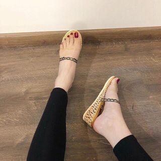 dép xuồng quai lưới kim sa