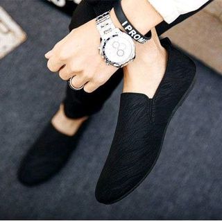 Giày lười phong cách hàn quốc màu đen