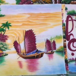 Tranh đá quý Lục yên phong cảnh