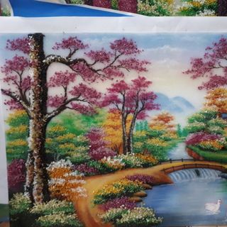 Tranh đá quý Lục yên phong cảnh