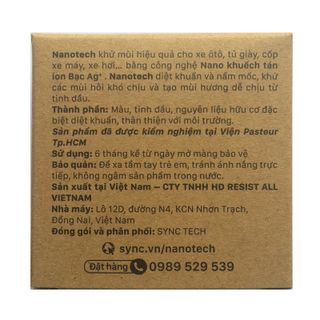 Viên nén khử mùi xe oto nhà cửa tủ giày Nanotech với ion nano Bạc
