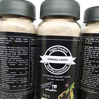 Cà phê sâm hòa tan thuần chay Vegan Instant Ginseng Coffee - cafe dược liệu tăng cường trí lực giá sỉ