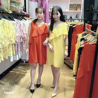 đầm thiết kế Thái suông cổ V Đ108