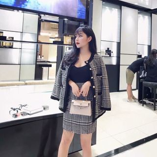 Sét 3 món áo khoác vest Chân váy body Áo lót trong hot giá sỉ