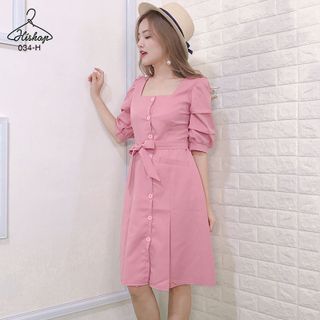 ĐẦM CÔ VUÔNG TAY PHỒNG