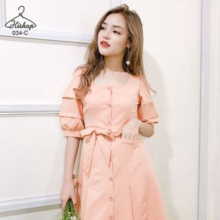 ĐẦM CÔ VUÔNG TAY PHỒNG