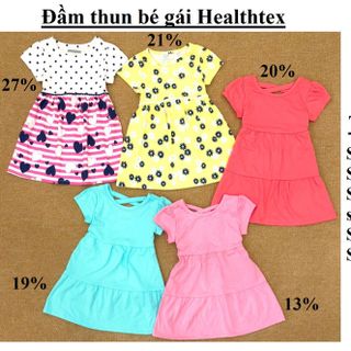 Đầm thun tay ngắn bé gái