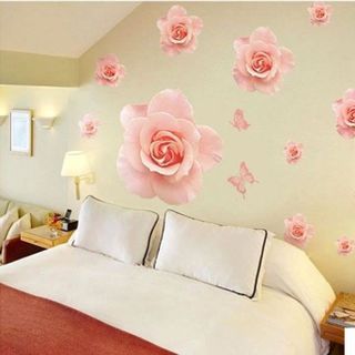 Decal Dán Tường Hoa Hồng 3D