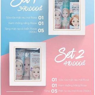 COMBO KEM DƯỠNG ROSA SỮA RỬA MẶT TẶNG 5 MẶT NẠ