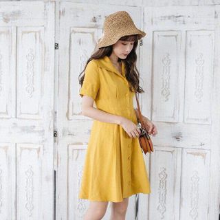 đam vàng nút cổ vest
