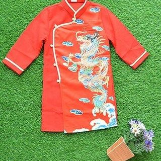 Áo dài in hình rồng bé trai