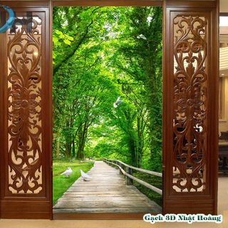 gạch 3D ốp tường chiếu nghỉ cầu thang