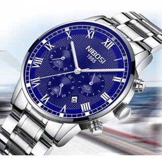 Mẫu mới Đồng hồ Nam NIBOSI 2339 Christ Vân sọc 3D hiện đại – Chạy Full Kim – Chống nước cực tốt