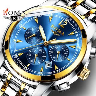 Đồng hồ Nam ROMA ITALY 9901 Kính Tráng Sapphire Full Kim – Dây thép đúc đặt