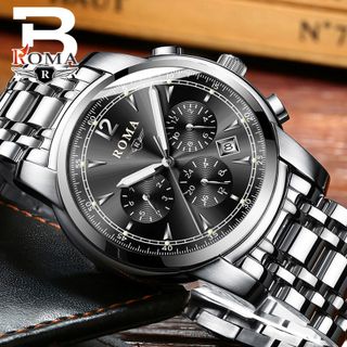 Đồng hồ Nam ROMA ITALY 9901 Kính Tráng Sapphire Full Kim – Dây thép đúc đặt
