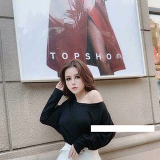 Sét áo lệch vai Chân váy dây kéo siêu iu