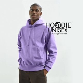 ÁO KHOÁC HOODIE UNISEX - 20 GAM MÀU - TÍM NHẠT